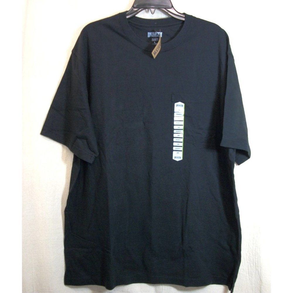 Duluth Trading Co. Men's Black pocket crewneck longtail t-shirt. size large,